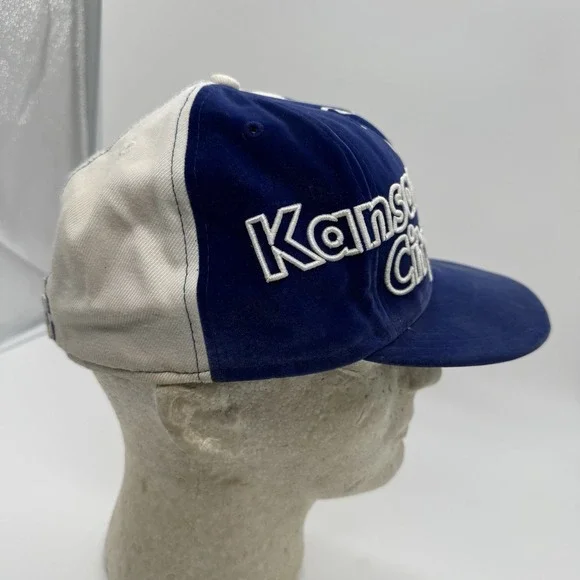 Y2K Kansas City Royals KC Hat New Era 59FIFTY 7 3/8 Blue White Velour MLB - Picture 5 of 9